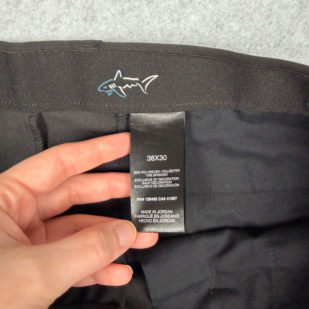 Greg Norman Shark Mens 38x30 Black Trousers Golf Performance Stretch Chino - Picture 5 of 8